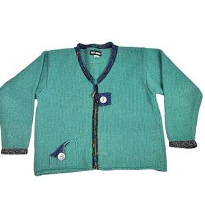 Ani Barrie Women’s Medium Full Zip Sweater Turquoise